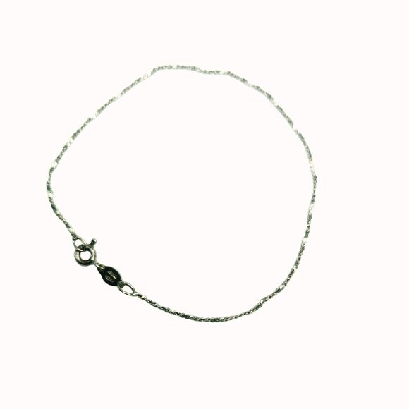 Unbranded Jewelry - Sterling Silver Italy 925 Delicate Chain Bracelet 7 Inches Long